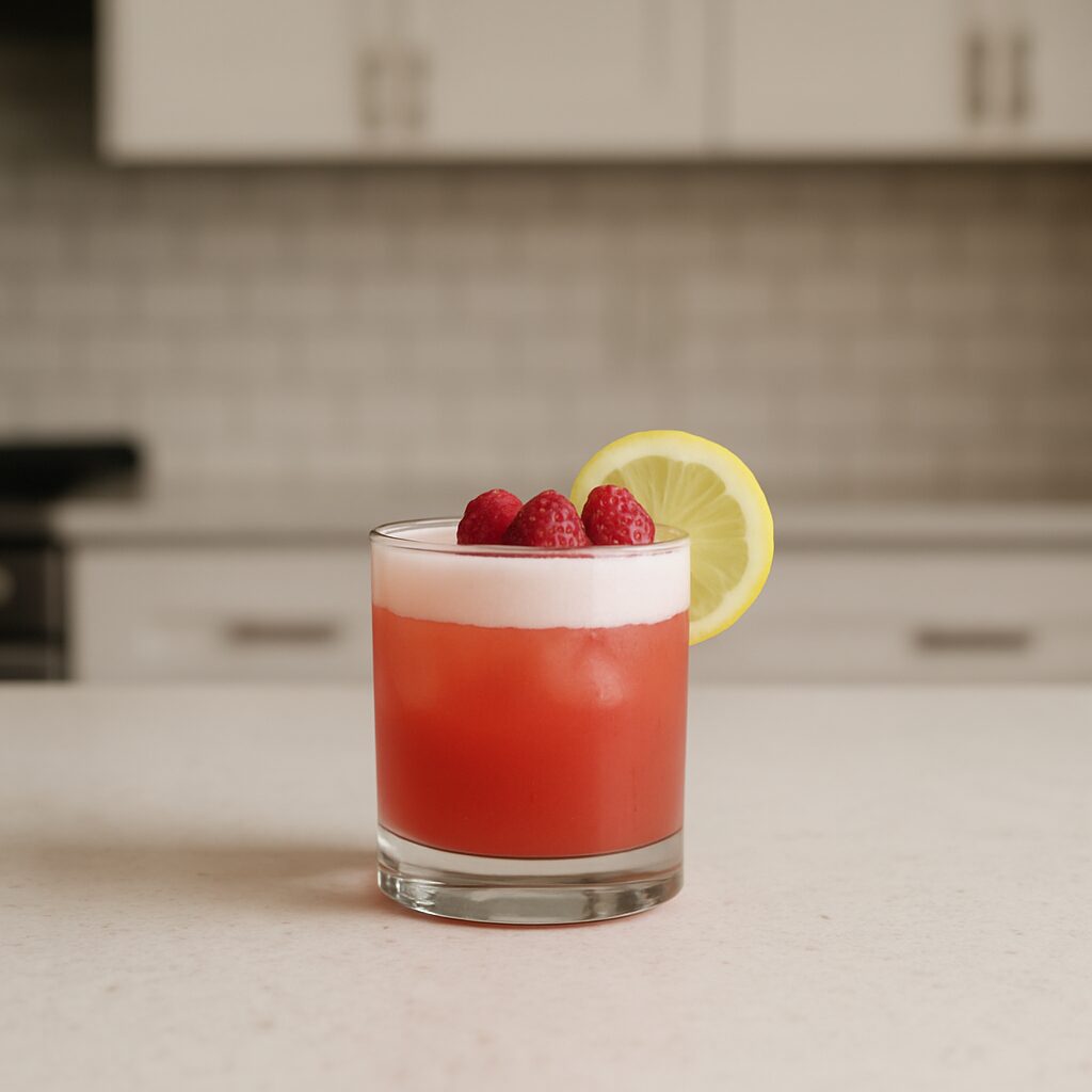 Raspberry vodka sour